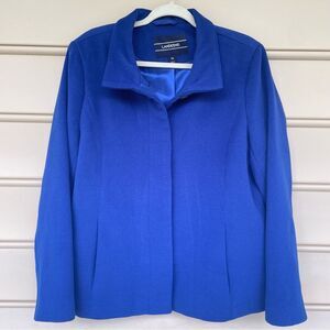 Land's End Cobalt Blue Hidden Button Peacoat Classic Size 14
